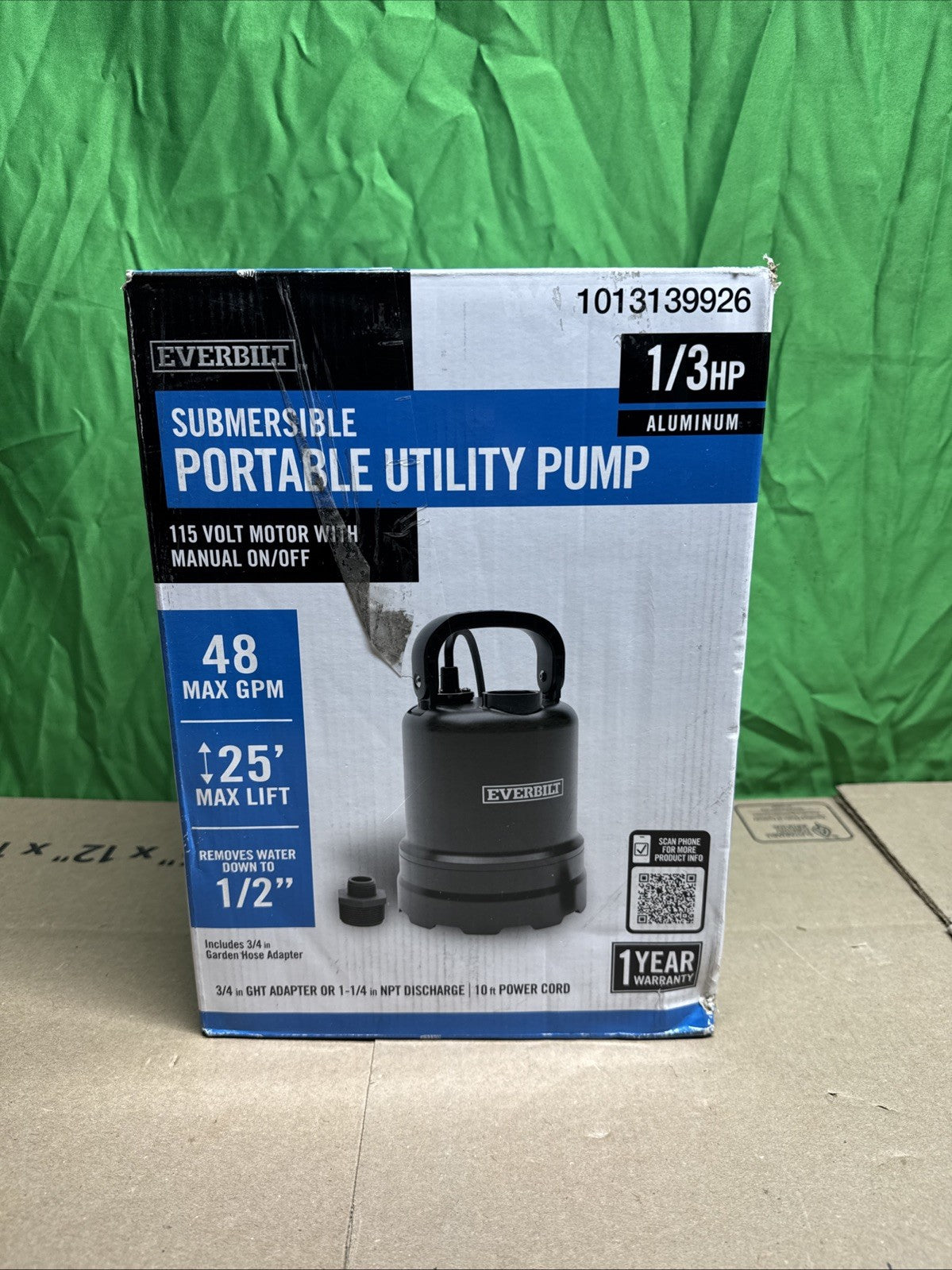 Everbilt 1/3 HP Submersible Aluminum Utility Pump