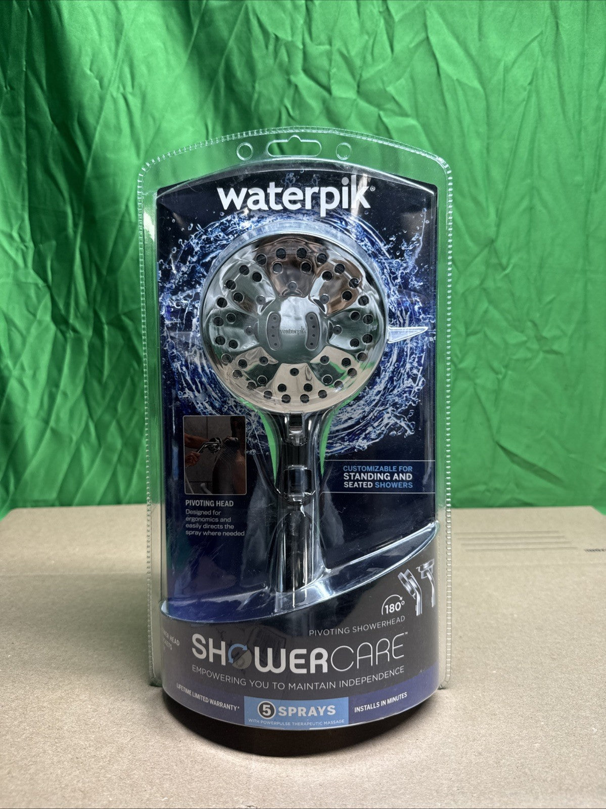 Waterpik Hand Held Shower Head Chrome 180-Degree 5-Modes QBS-563MEB