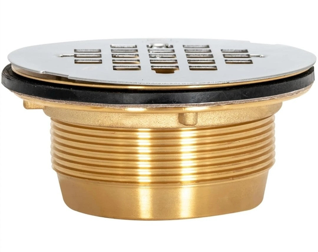 10pck Eastman 2 Inch IPS No Caulk Brass Shower Drain, Stainless Steel, 15306