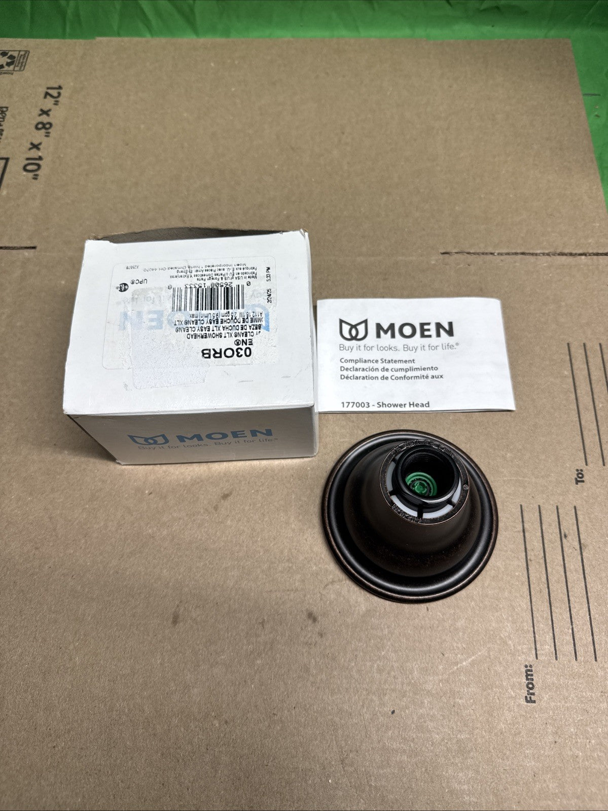 (1) NEW Moen Easy Clean XLT Showerhead - OIL RUBBED BRONZE - 6303ORB - Made USA!