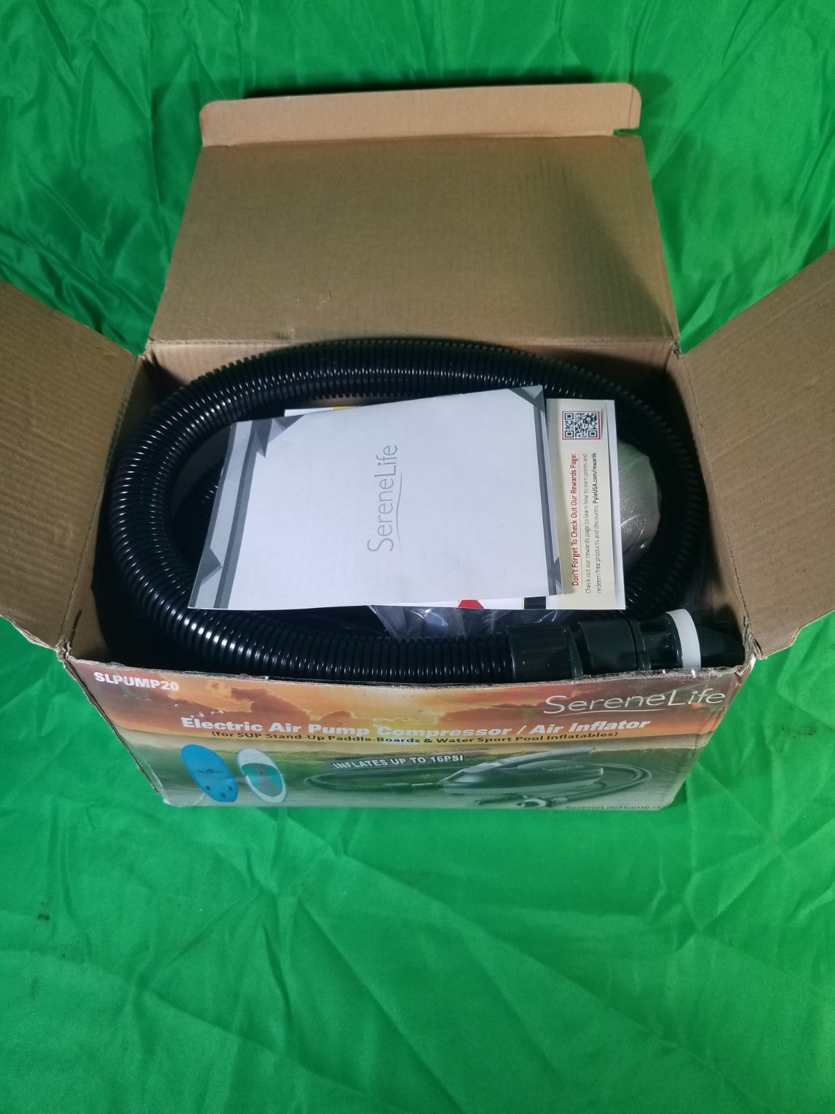 SereneLife Electric Air Pump for SUP Inflatables Quick Inflator SLPUMP20