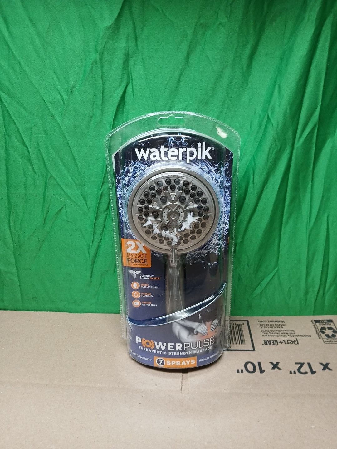 Waterpik PowerPulse Massage Hand Held Shower Head Brushed Nickel 7 Settings