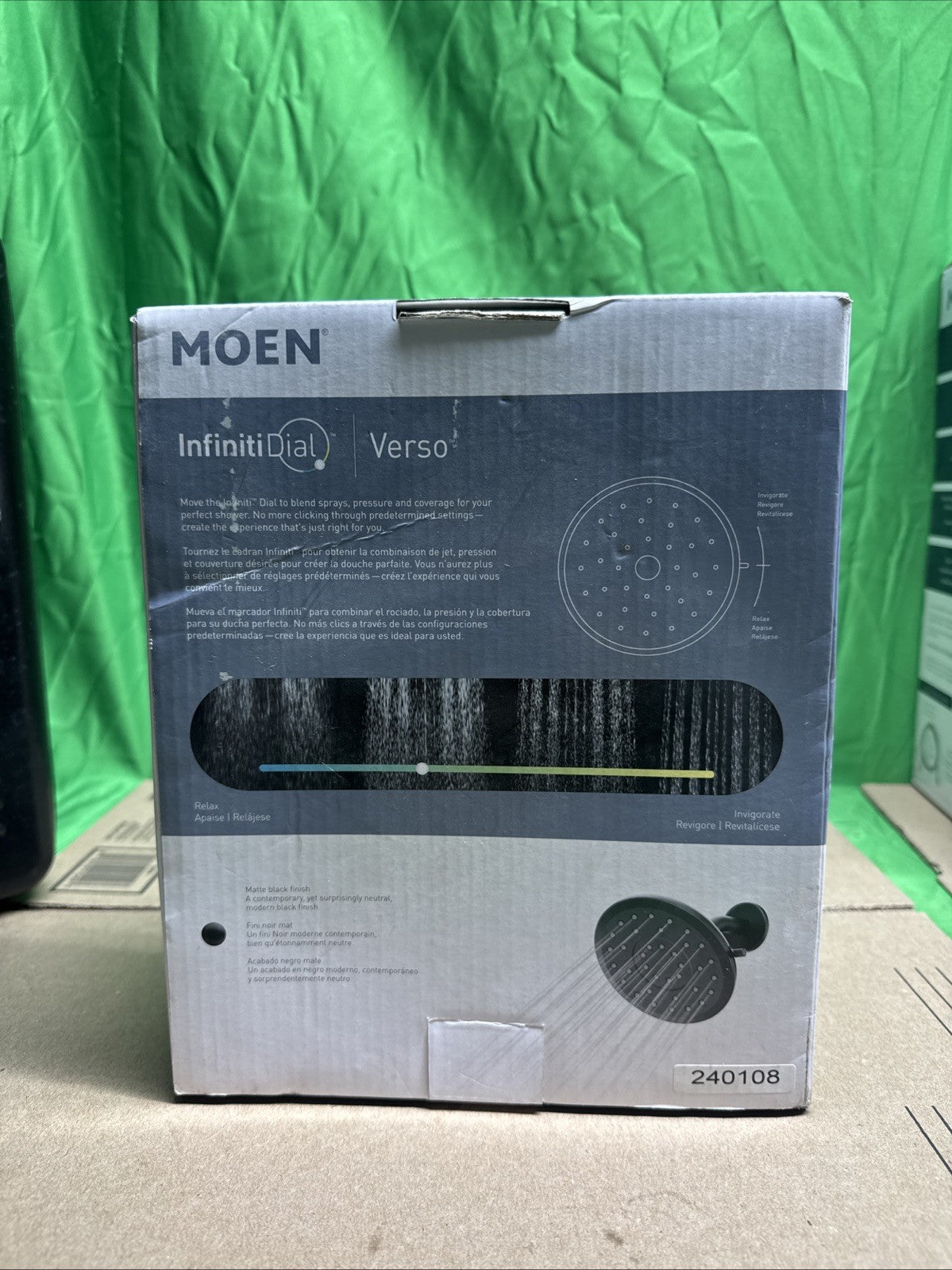 Moen 220R6EPBL Round Rain Shower 6-Inch Diameter Spray Head, Matte Black Finish