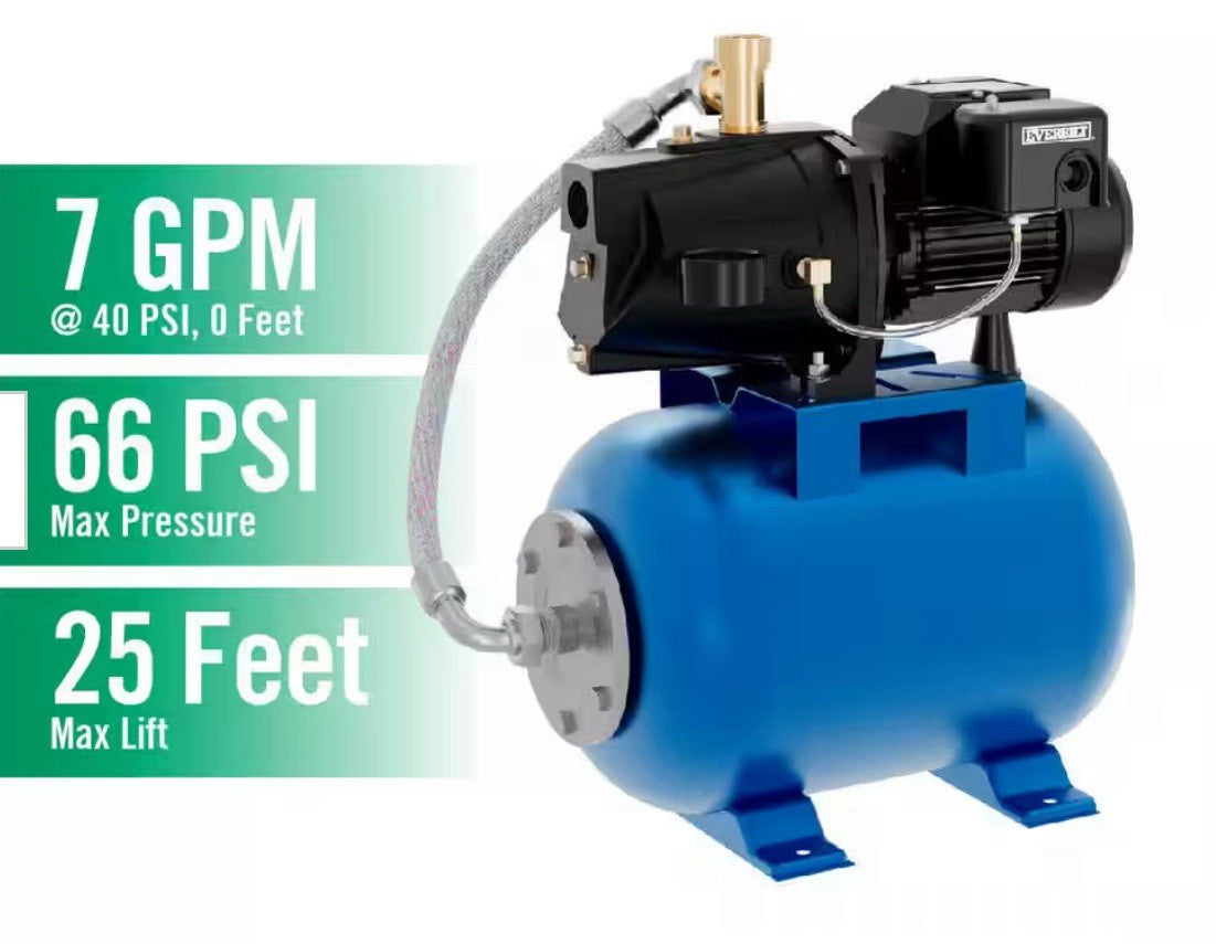 Everbilt 1/2HP Jet Pump/Tank Combo Cast iron with 6 Gallon Tank New
