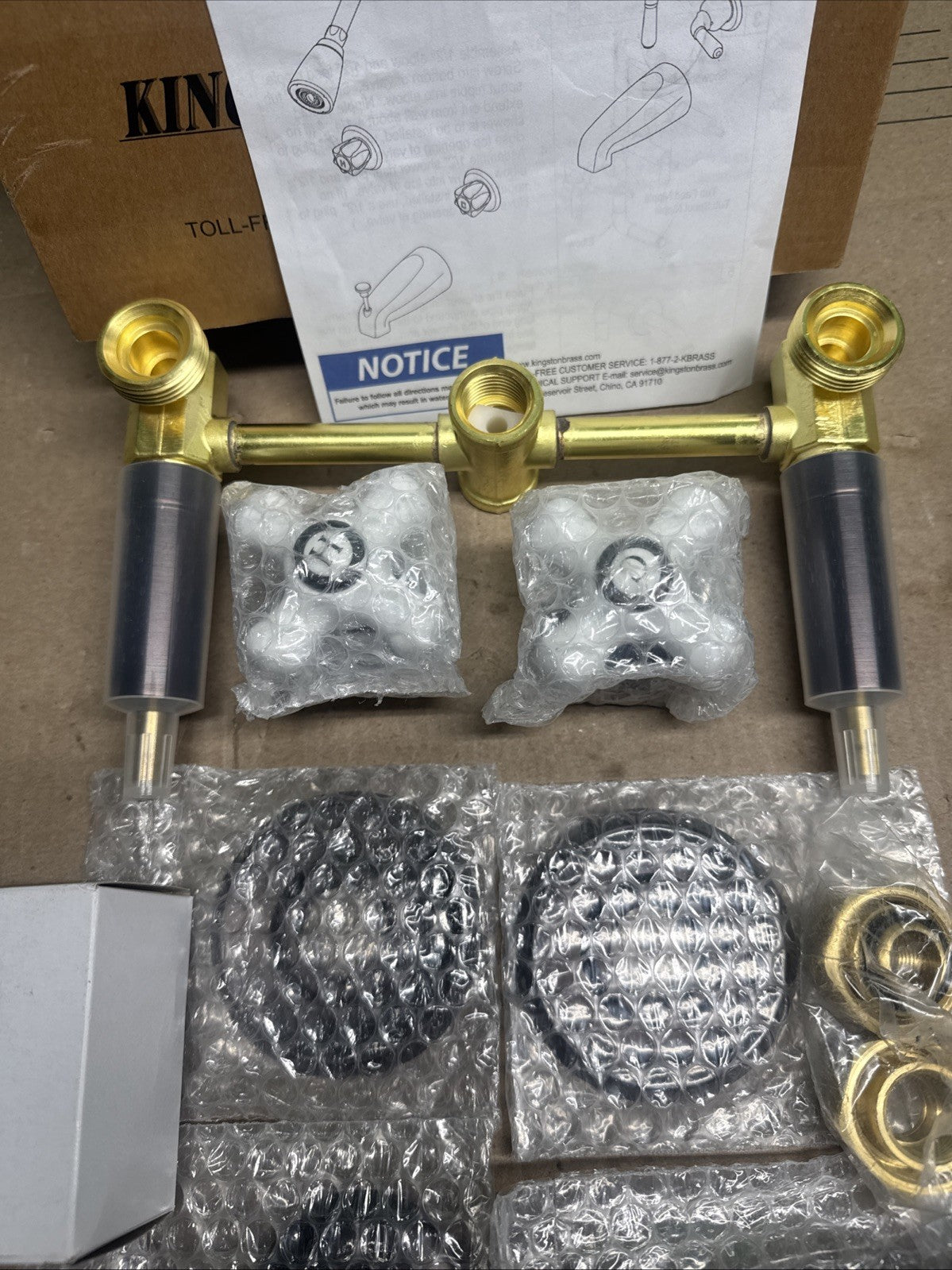 Kingston Brass KB245PX Magellan Tub and Shower Faucet Porcelain Cross Handles