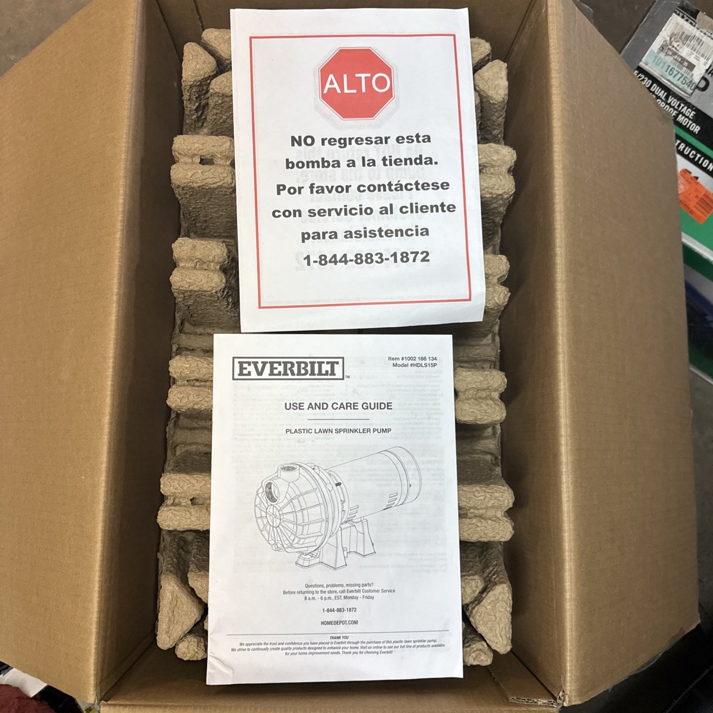 Everbilt Lawn Irrigation Pump Plastic 1.5HP HDLS15P PARTS ONLY