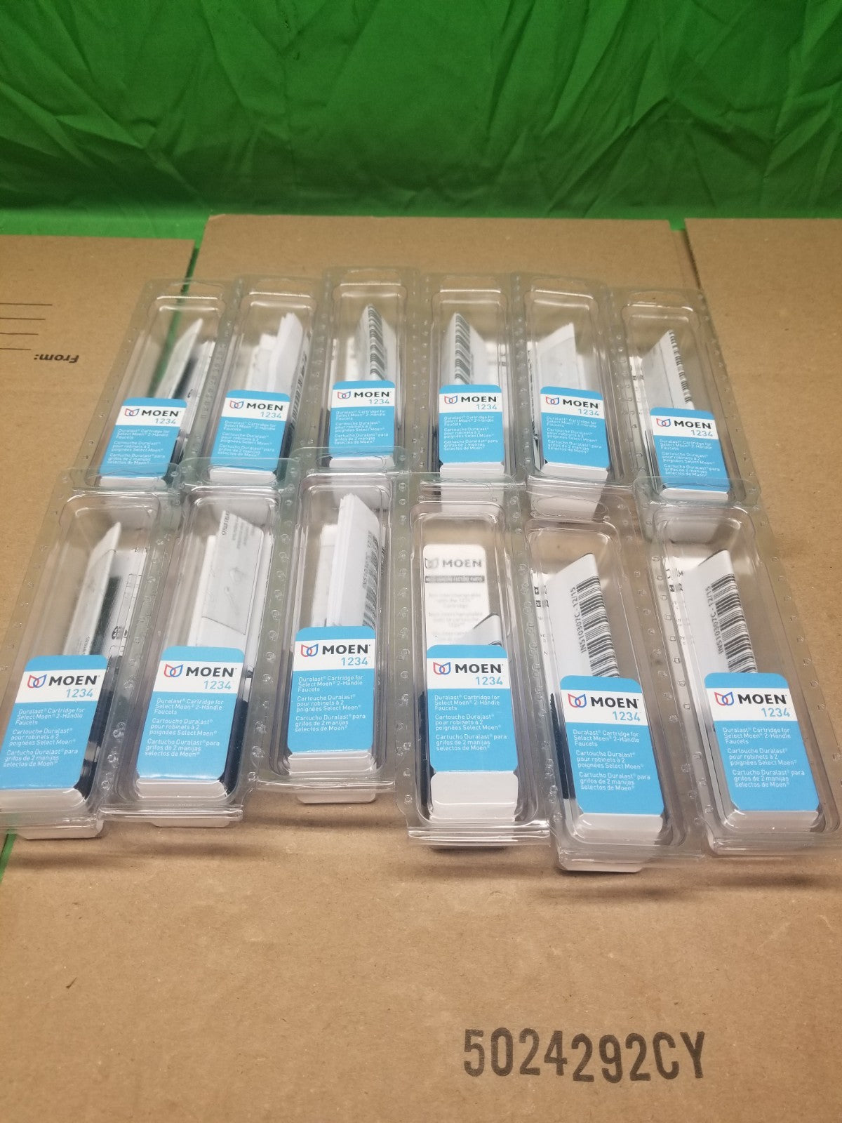 12pc Moen 1234 Two Handle Duralast Cartridge for 2Handle Hot or Cold Faucets OEM