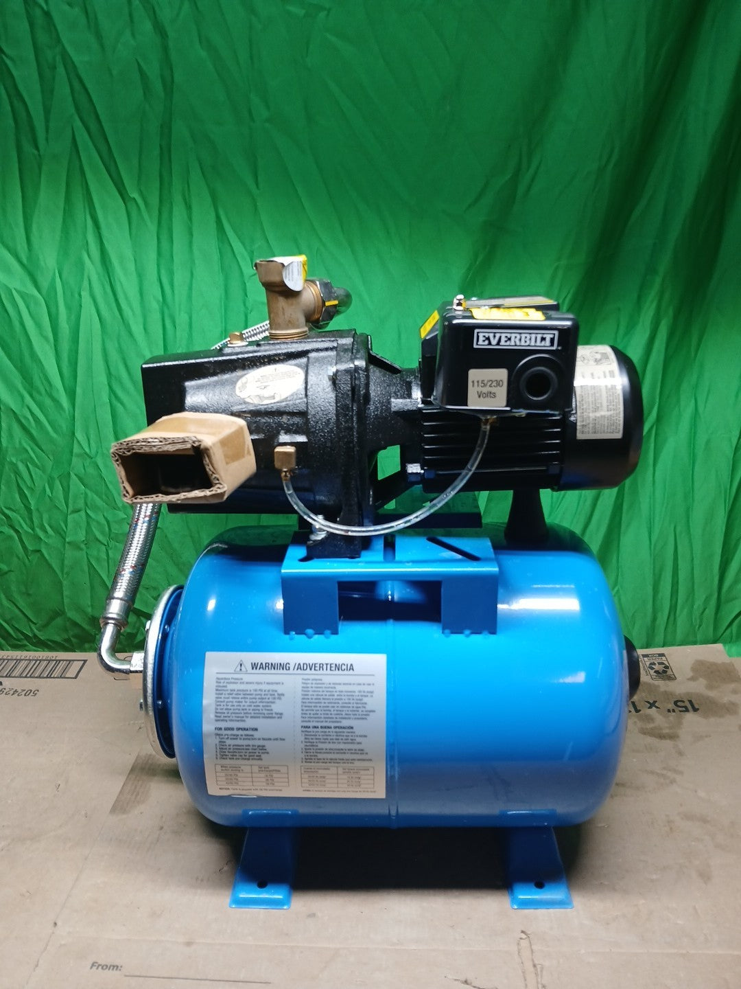 Everbilt 1/2HP Jet Pump/Tank Combo Cast iron with 6 Gallon Tank Used Ex Conditin