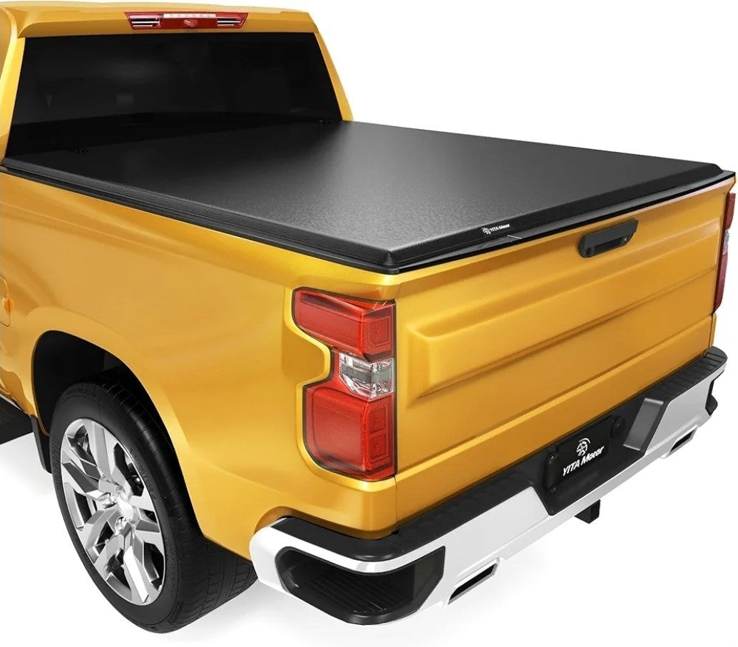 Tri-Fold Truck Bed Soft Tonneau Cover Compatible with 2019-2025 Chevy Silverado