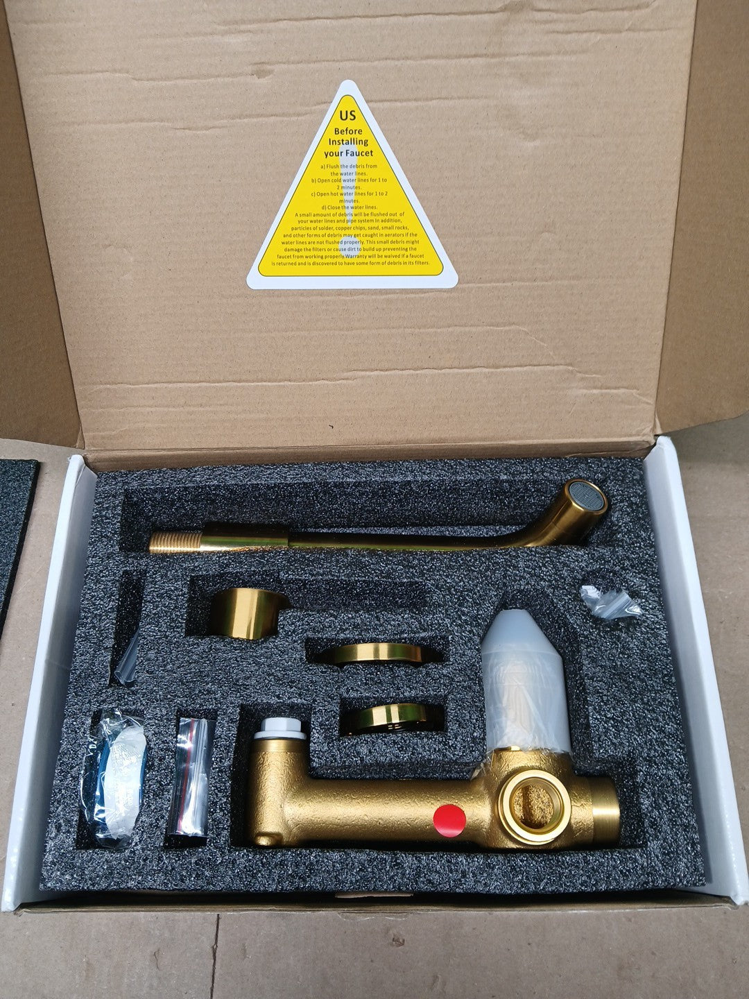 Wall Mount Bathroom Faucet - ARCORA Brushed Gold Bathroom Sink Faucet