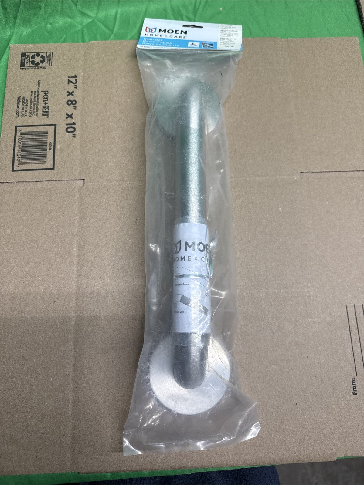 MOEN Home Care 12" Peened Concealed Screw Grab Bar Stainless Steel R8712P