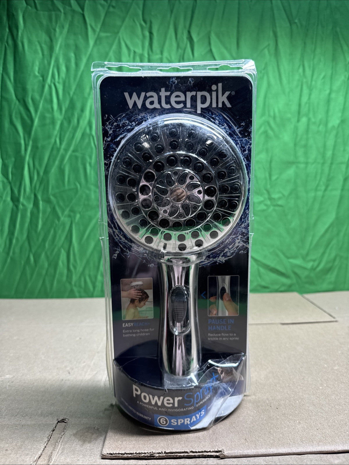 Waterpik 6-Spray 4.8 in. Wall Mount Handheld Adjustable Shower Head. Chrome