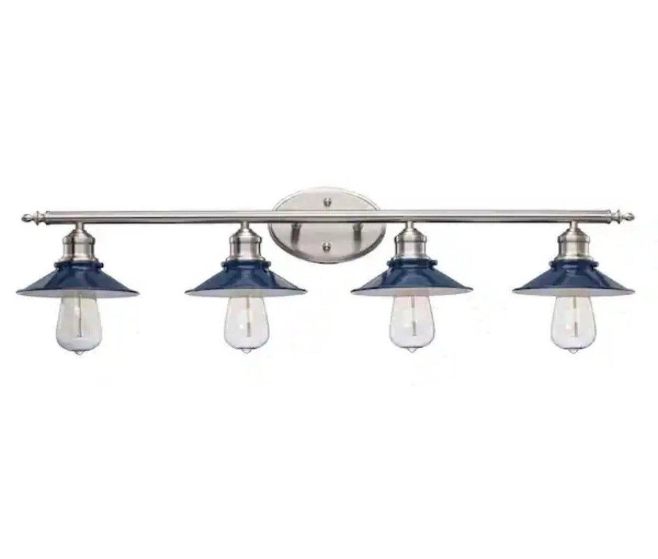 Hampton Bay 20514 CB-BN Glenhurst Cobalt/Brushed Nickel Farmhouse Vanity Light