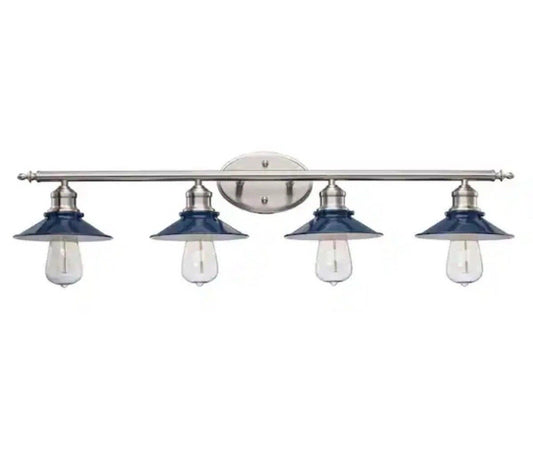 Hampton Bay 20514 CB-BN Glenhurst Cobalt/Brushed Nickel Farmhouse Vanity Light