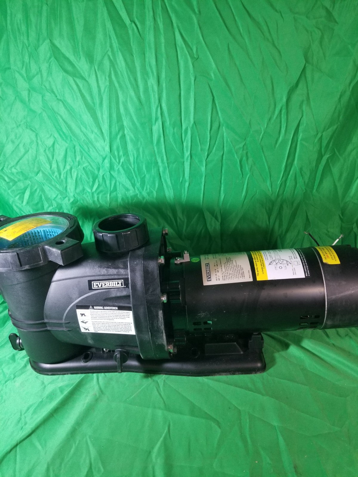 Everbilt Pool Pump Fan-Cooled Motor 1.5 HP 230V Does Not Have Unions