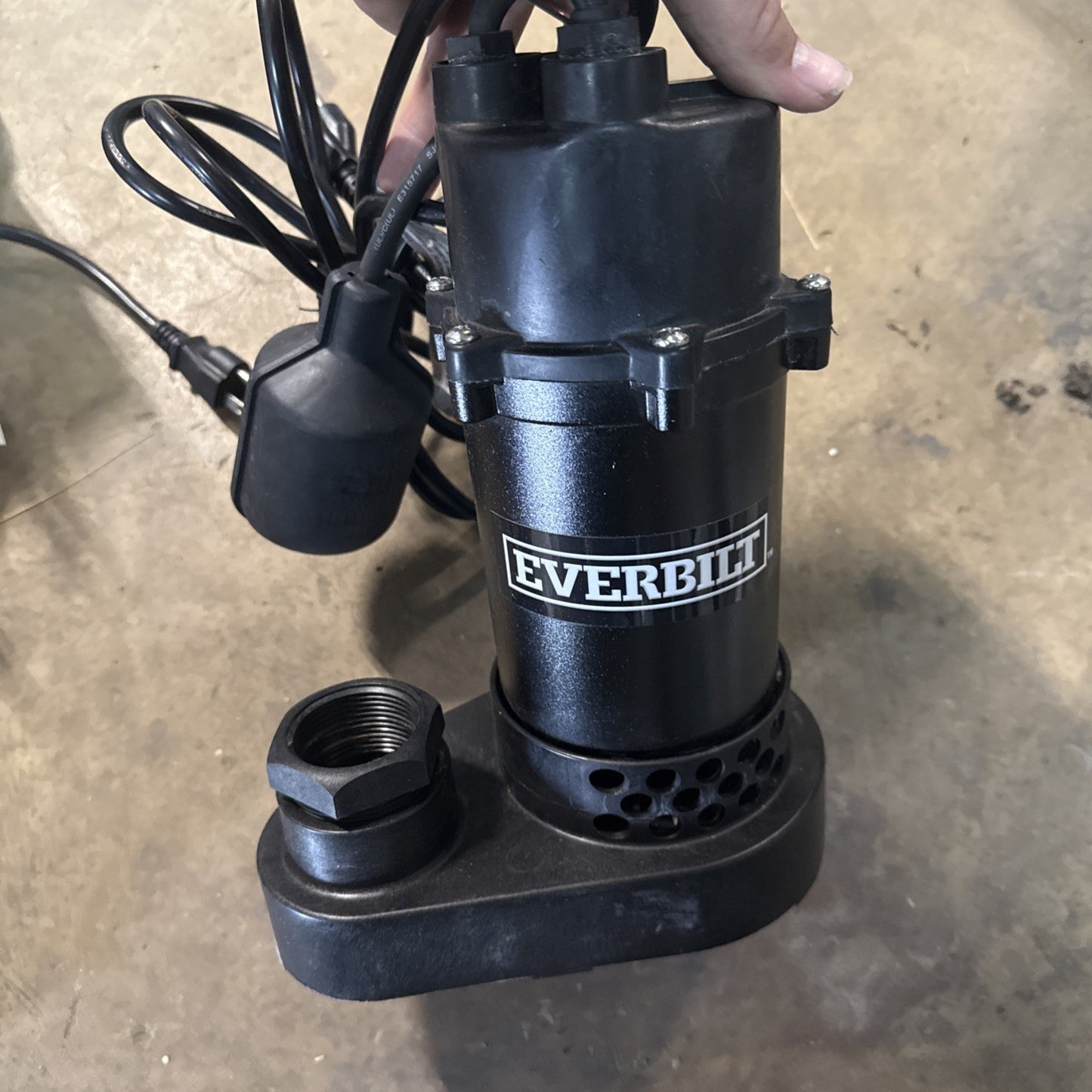 Everbilt 1/3 HP Corrosion Resistant Aluminum Sump Pump w/ Tether Switch Used