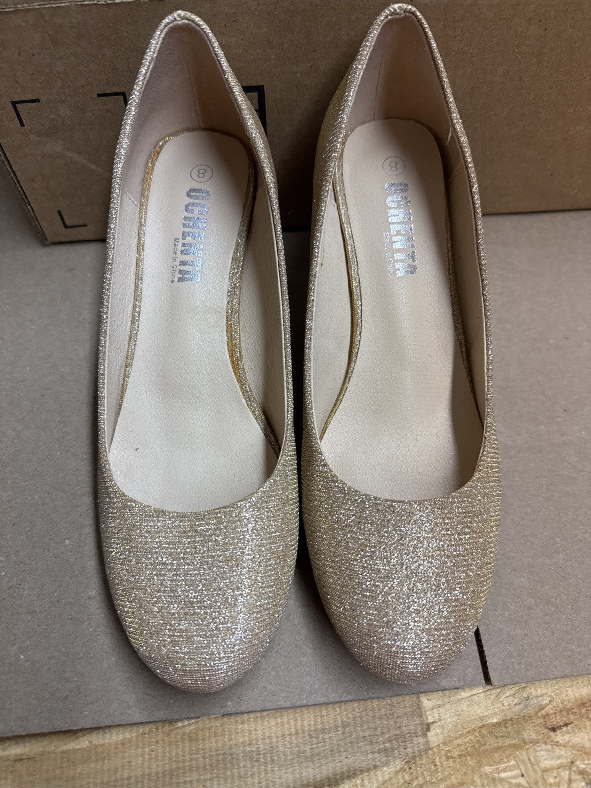 OCHENTA women’s 8 comfortable kitten heel dress shoes round toe slip on pumps