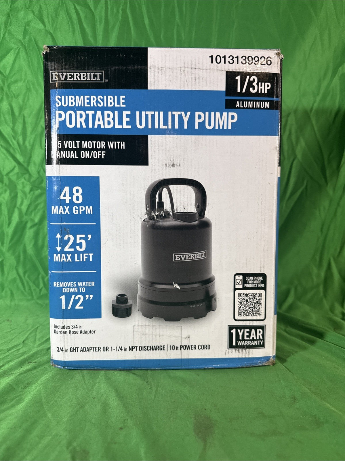 Everbilt 1/3 HP Submersible Aluminum Utility Pump