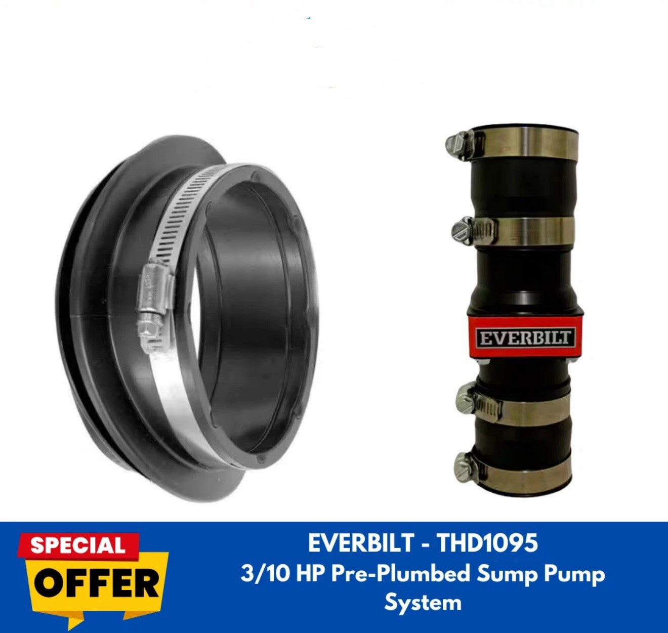 Everbilt THD1095 3/10 HP Pre-Plumbed Sump Pump System