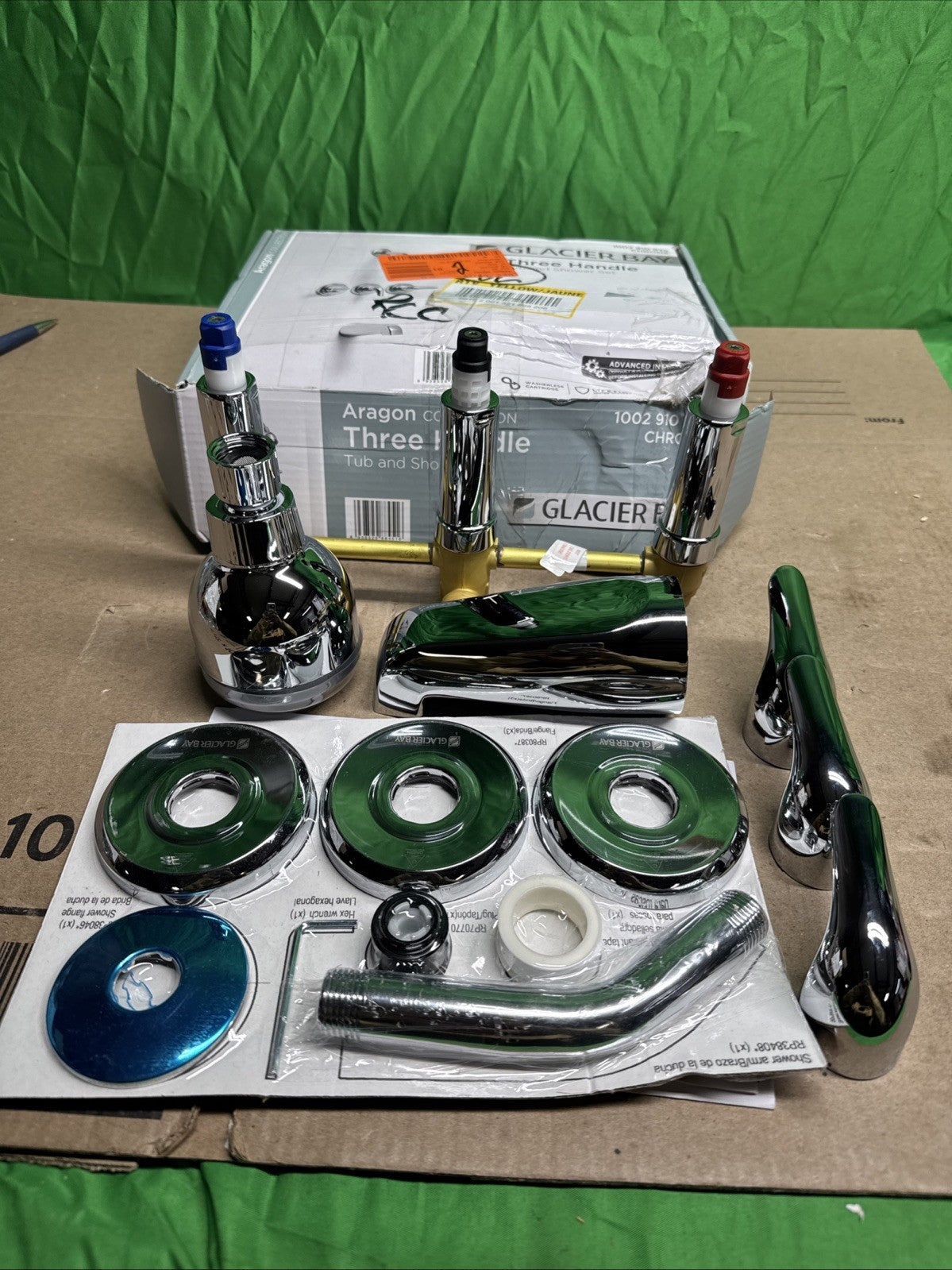 Glacier Bay Aragon 3-Handle 1-Spray Tub and Shower Faucet Chrome Valve C2