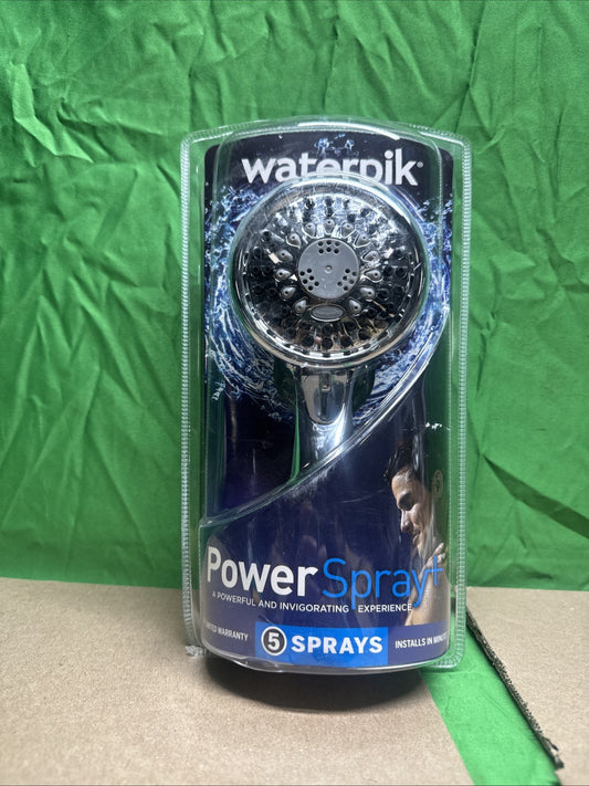 Waterpik 5-Spray 3.5 in. Single Wall Mount Low Flow Handheld Shower Head Chrome