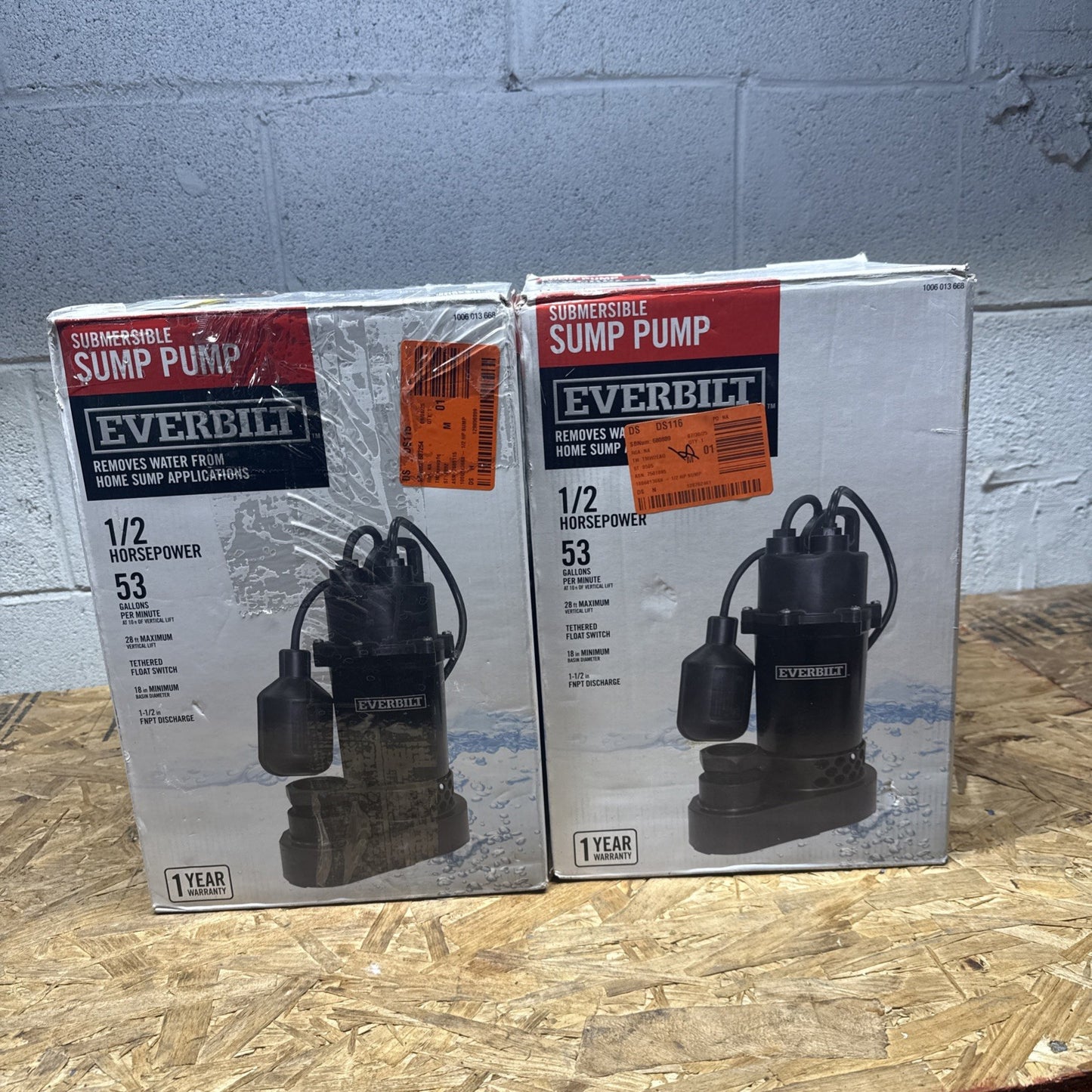 Everbilt 1/2 HP Corrosion Resistant Aluminum Sump Pump w/ Teather Float Switch