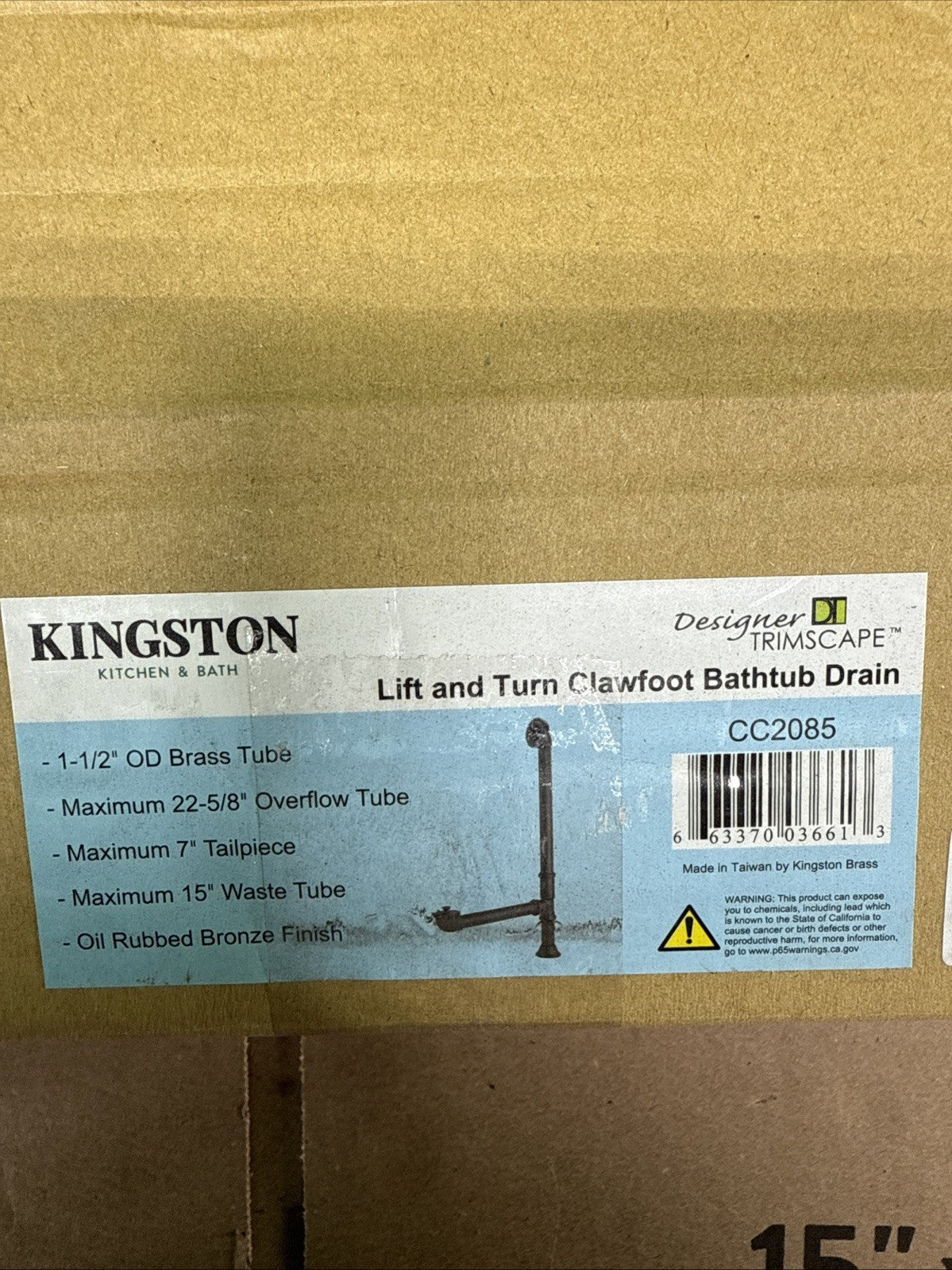 Kingston Brass CC208 Vintage Tub Drain Kit - - Bronze