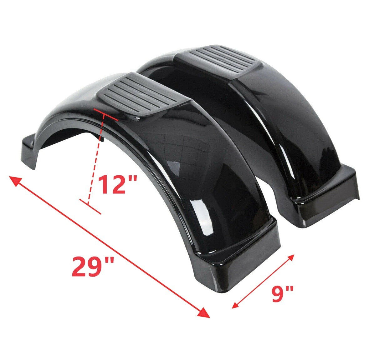 SET OF 2 (TWO) SINGLE AXLE TRAILER FENDERS 13" WHEELS TIRES SKIRT BOAT