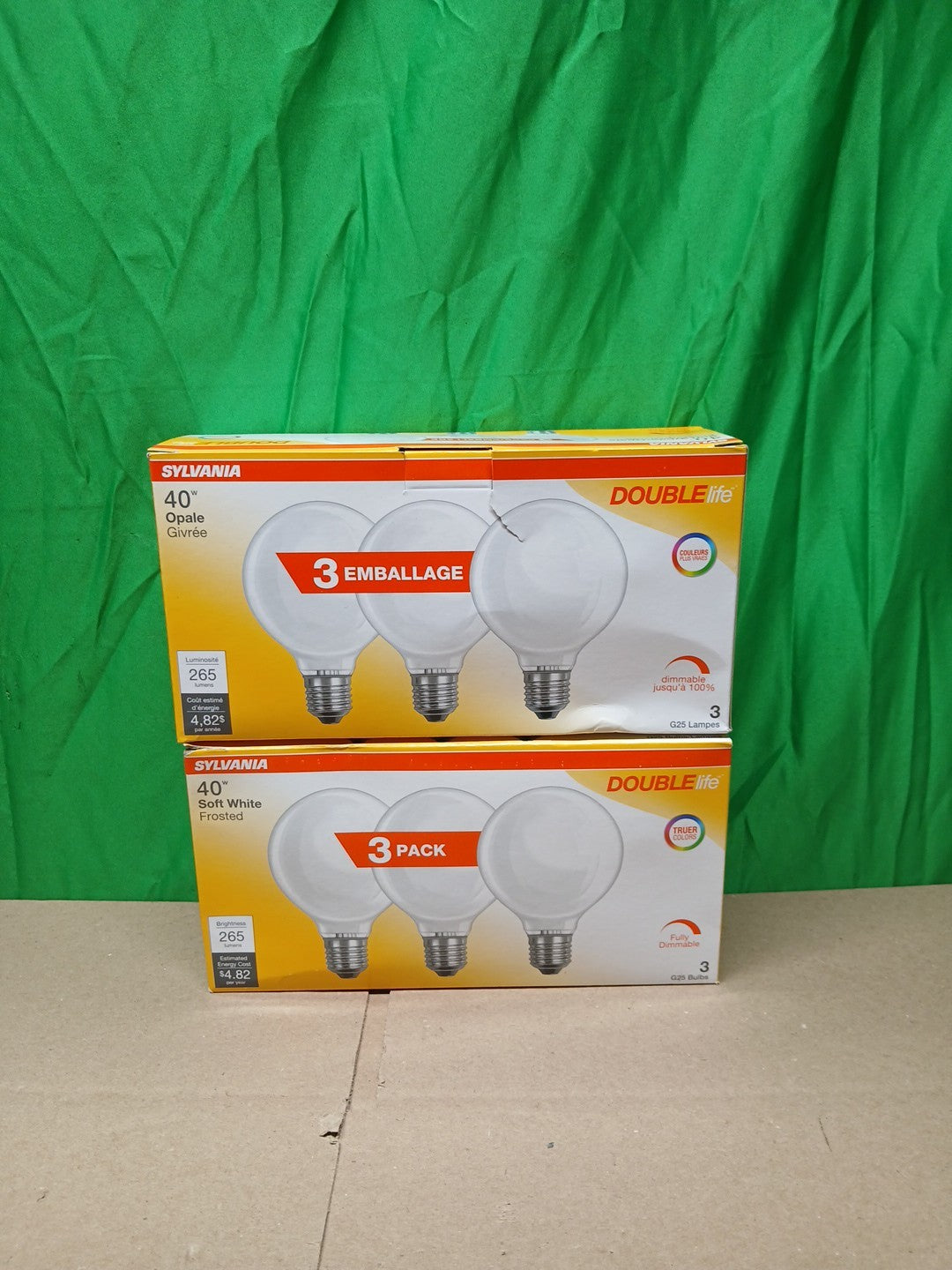 2pck Sylvania Double Life Soft White Indoor 40W 120V 3 Packs Value Bulbs Non-LED