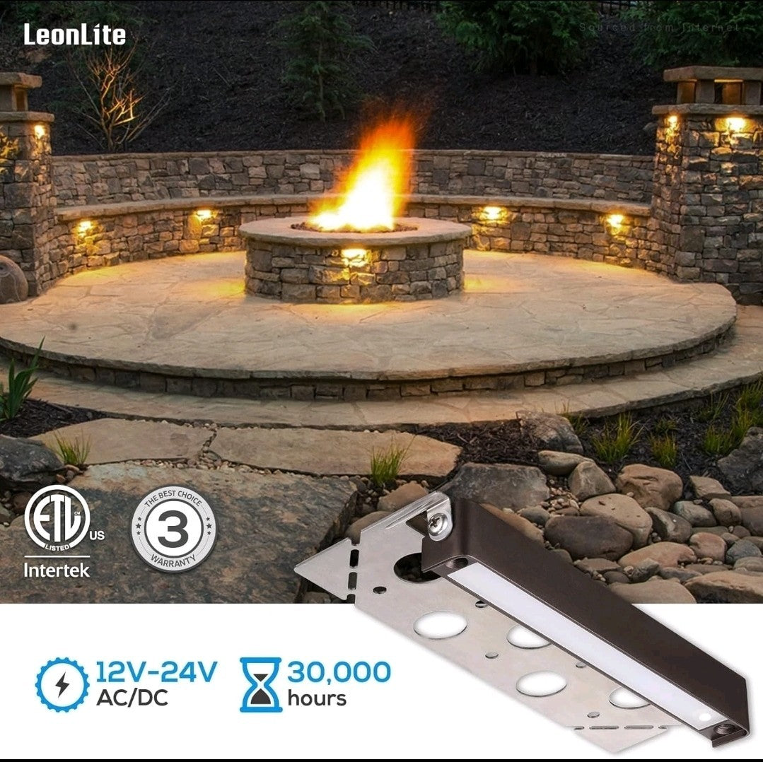 4 Pack LEONLITE 7 Inch LED Hardscape Lighting, Update Retaining Wall Lights, LED