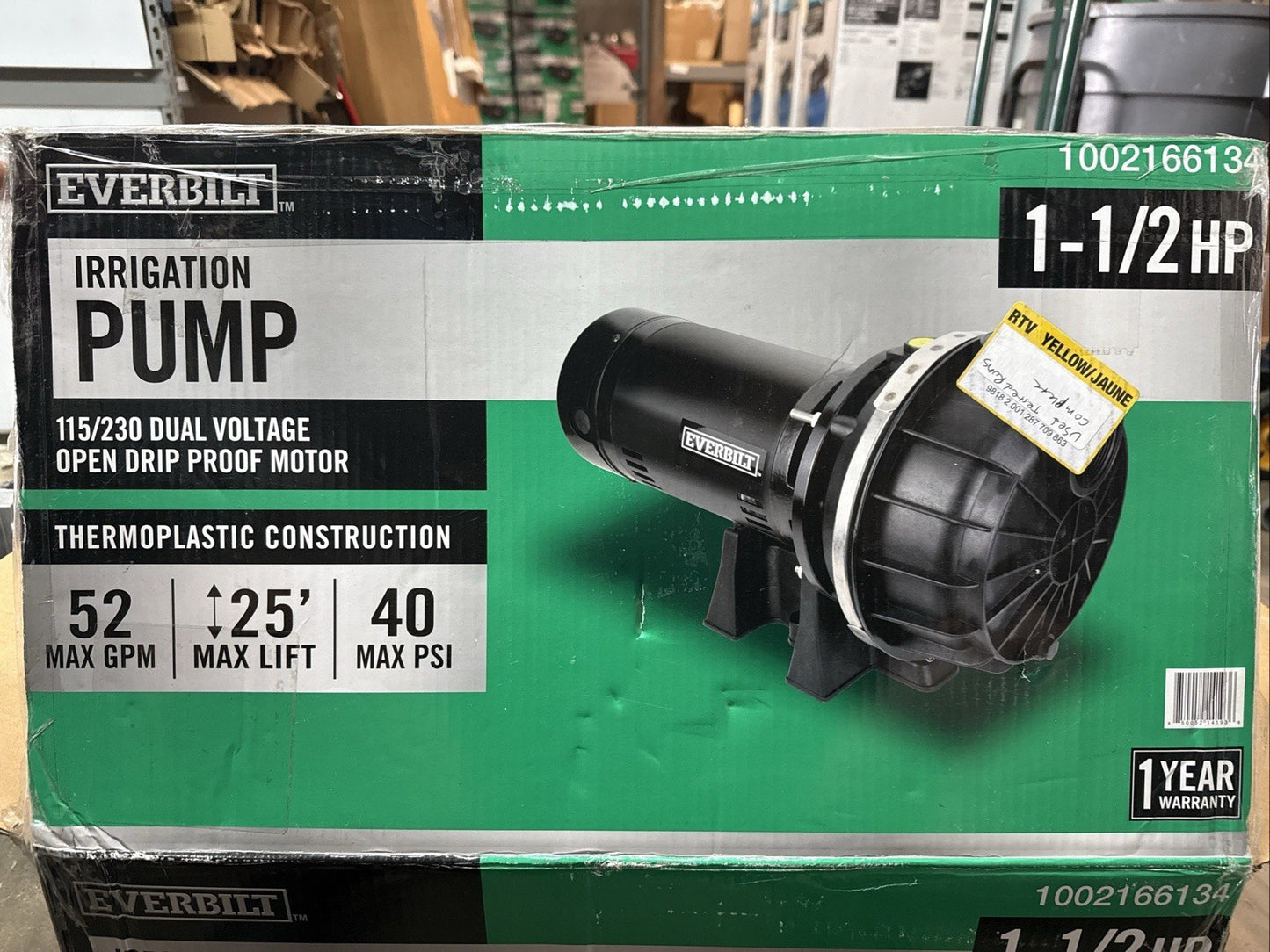 Everbilt Lawn Irrigation Pump Plastic 1.5HP HDLS15P PARTS ONLY