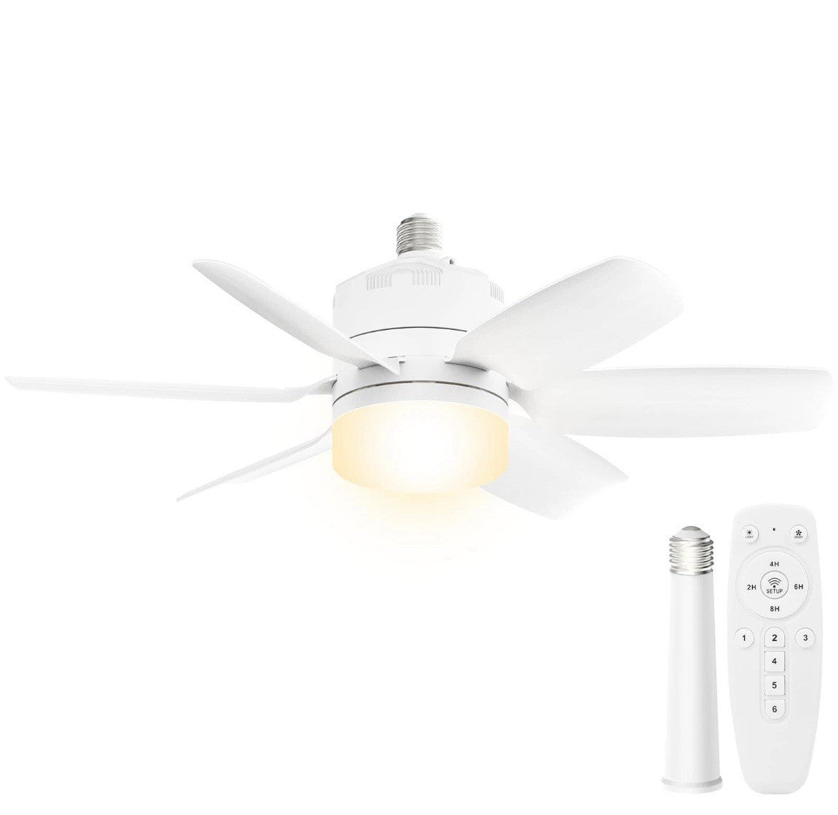 Ceiling Fan with Lights and Remote Control, 3 Colors Dimmable 6 Speeds Ceilin...