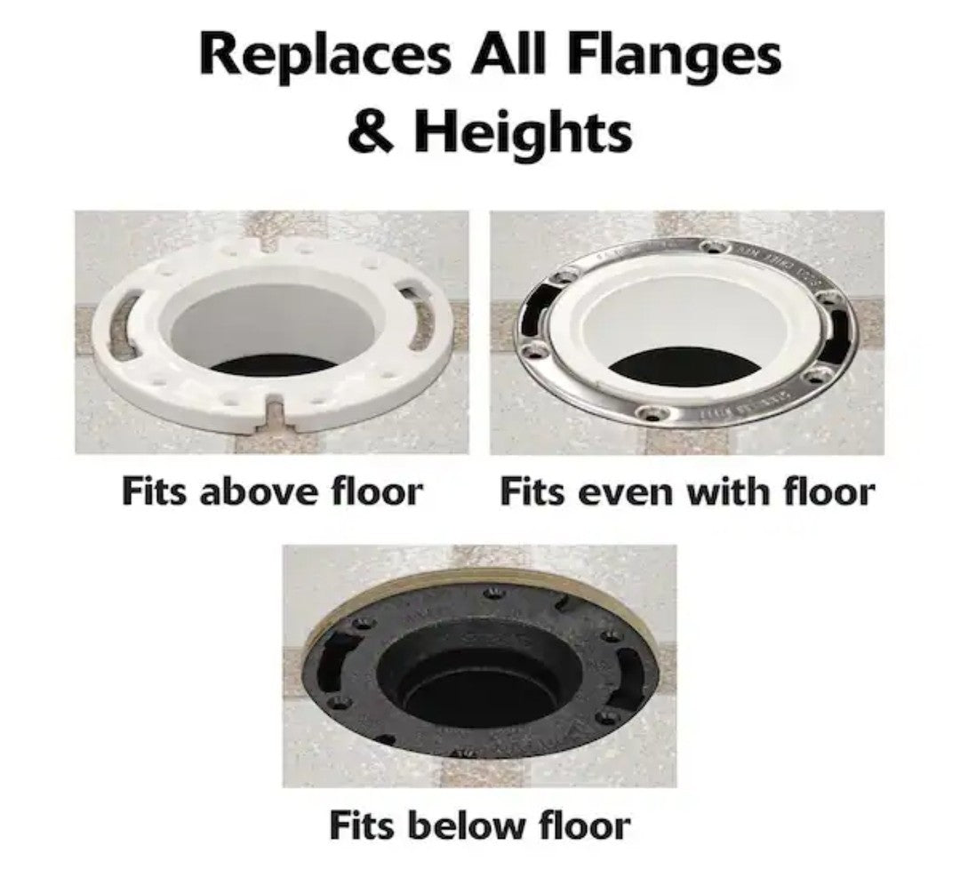 2 Pck Korky 6000BP Universal Wax Free Toilet Seal Kit, Rubber OPEN BOX