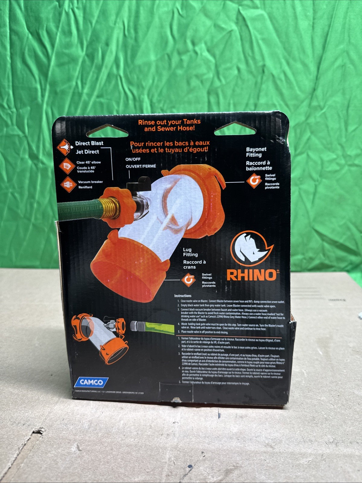 Rhino Blaster RV Black Tank Wash Rinse By CAMCO For Camper Sewer Holding Tank