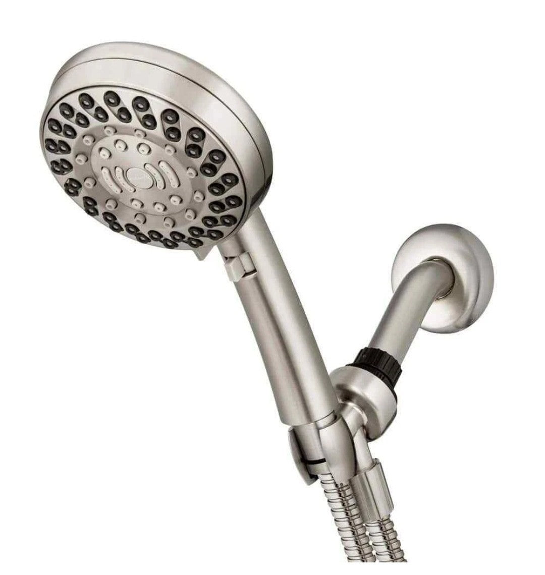 Waterpik 6-Spray Wall Mount Handheld Shower Head 1.8 GPM in Brushed Nickel NEW