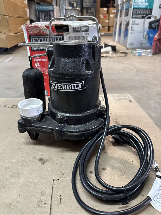Everbilt 1/3 HP Cast Iron Submersible Sump Pump Used *Read Description*