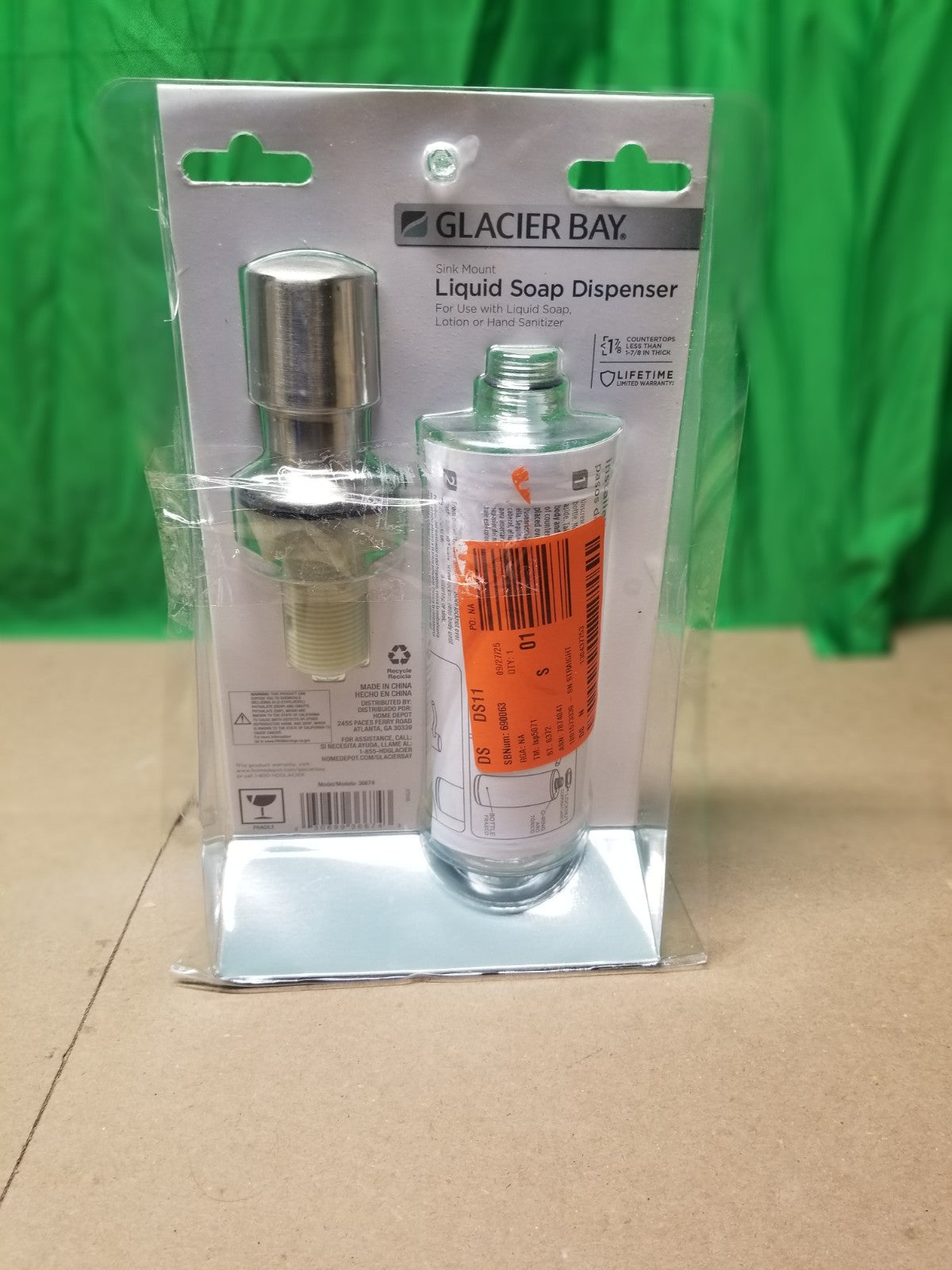 Glacier Bay Bathroom Sink Mount Liquid Soap Dispenser Nickel 1001 573 330 NEW