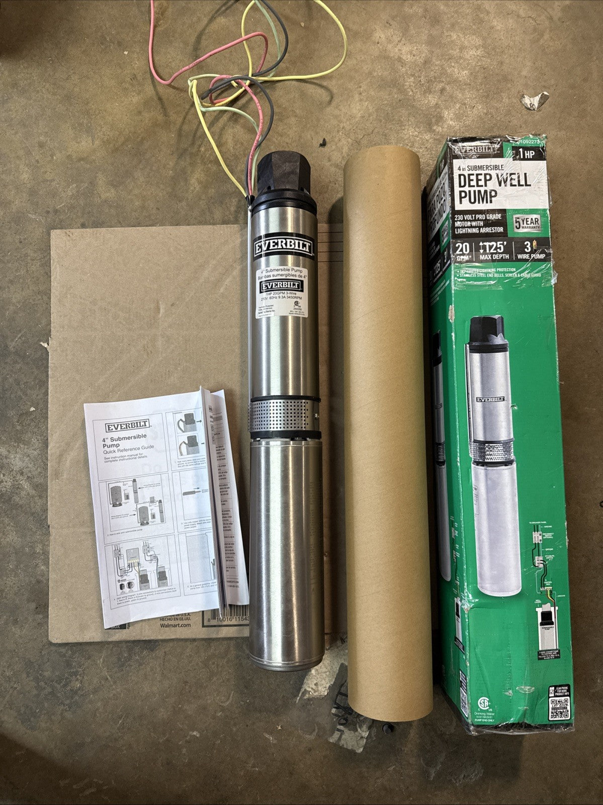 Everbilt 1HP Submersible 3-Wire 20GPM Well Pump HDSUB10-203