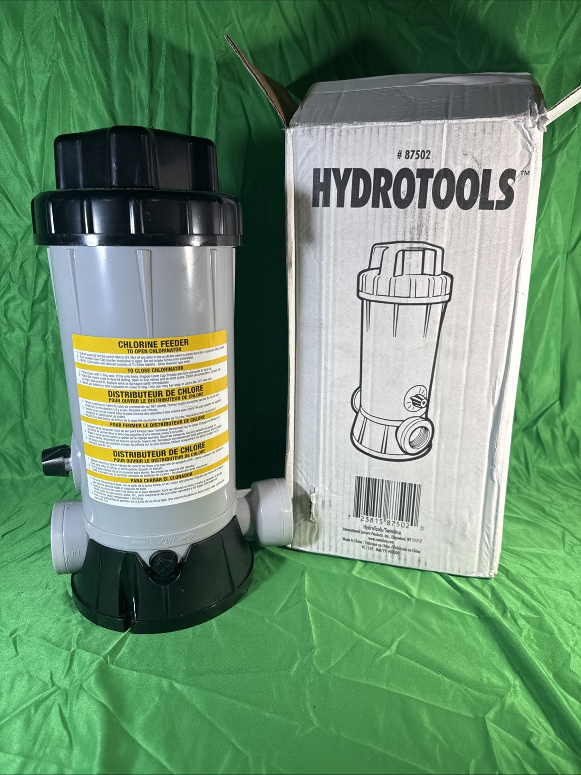 Rx Clear Inground In-line Swimming Pool Chlorinator Chemical Feeder-Holds 9 lbs