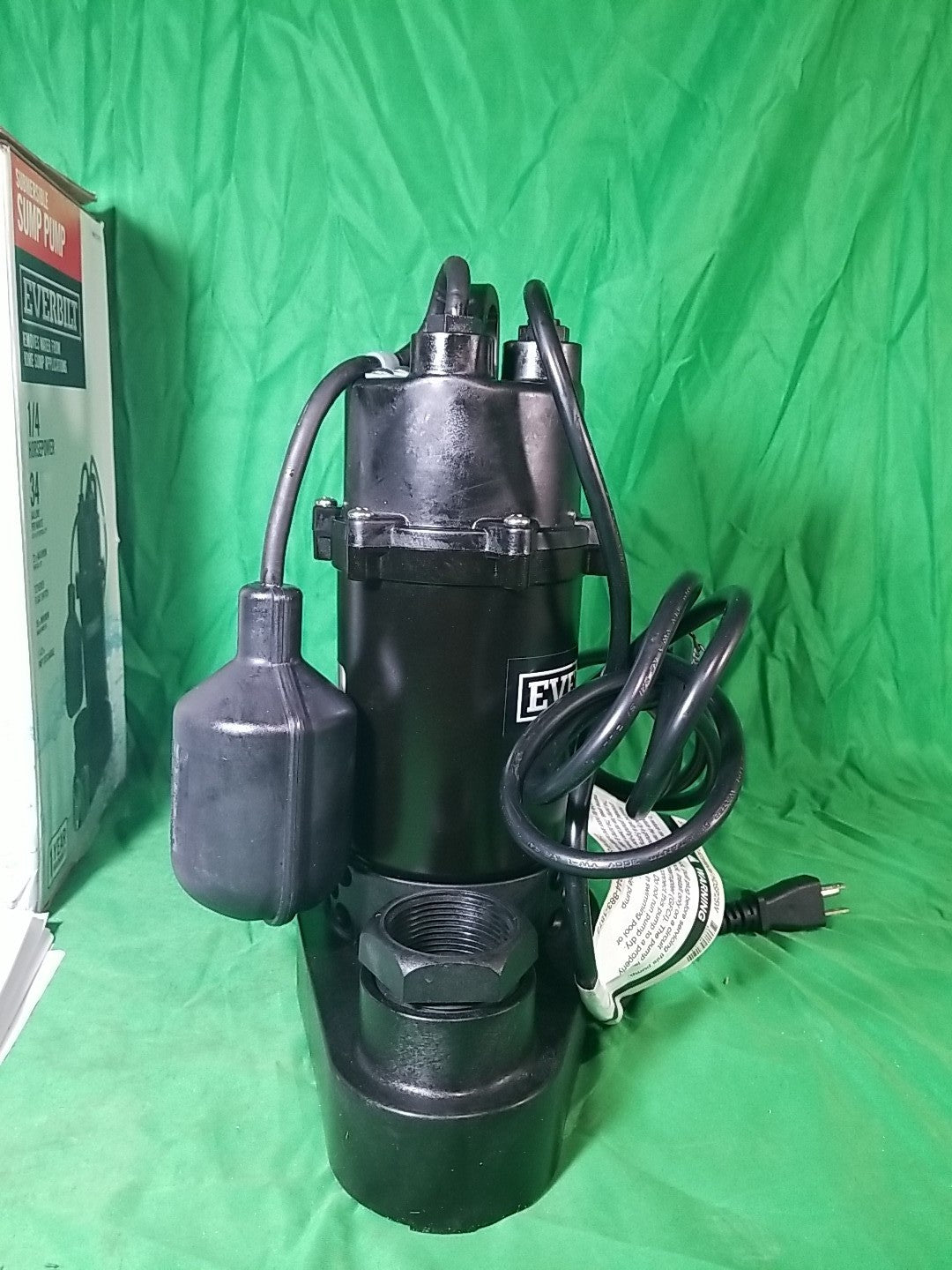 Everbilt 1/4 HP Aluminum Sump Pump w/ Tether Float Switch HDSP25W NEW OPEN BOX.