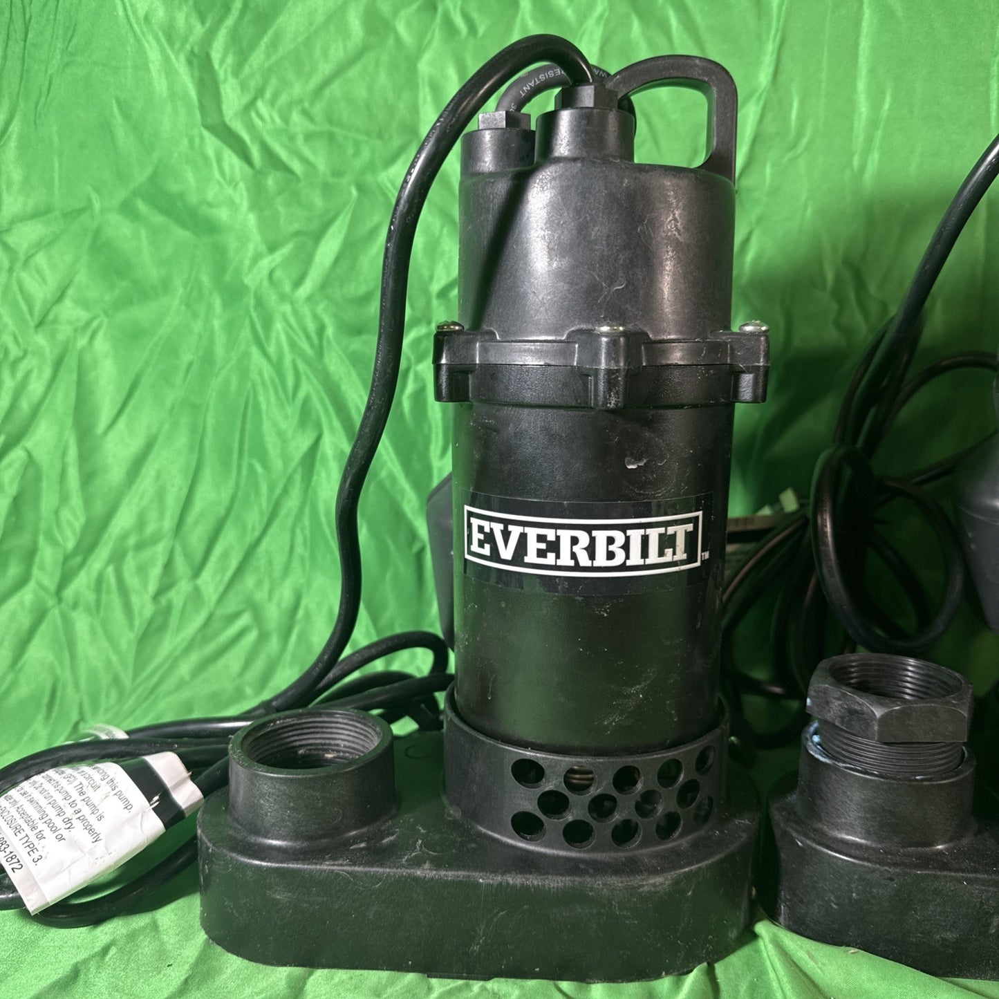 Everbilt 1/3 HP Corrosion Resistant Aluminum Sump Pump w/ Tether Switch USED.