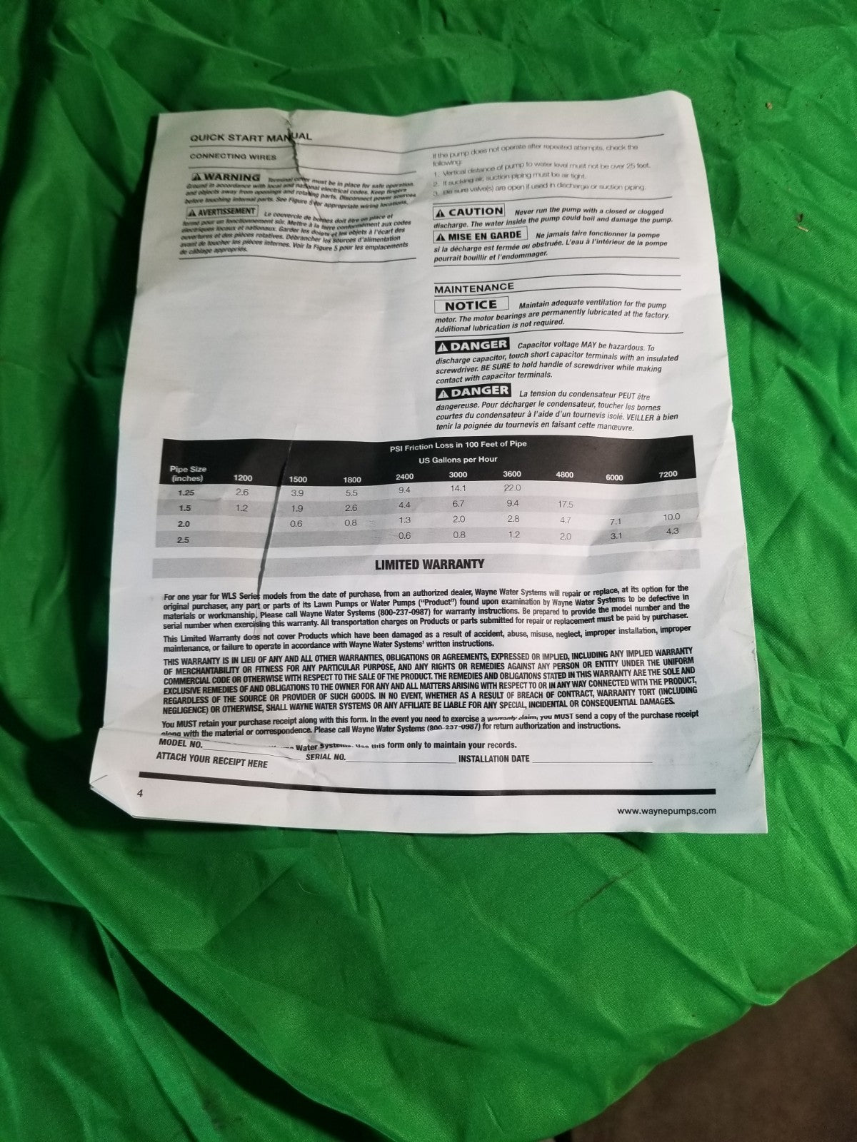 Wayne 1-1/2 HP Cast Iron Quick-Prime Lawn-Sprinkler Pump.