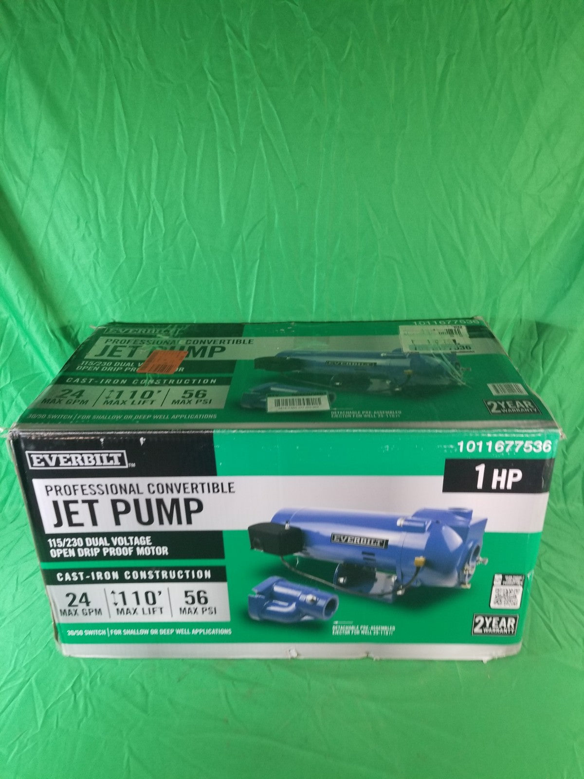 Everbilt 1 HP Professional Convertible Jet Pump *for Parts* Read Description***