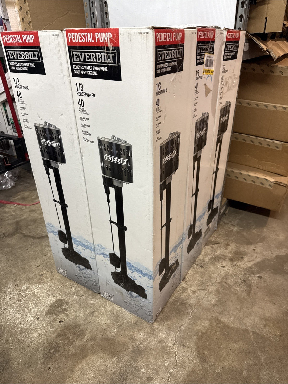 Everbilt 1/3 HP Plastic Pedestal Sump Pump  Corrosion Resistant NEW Open Box