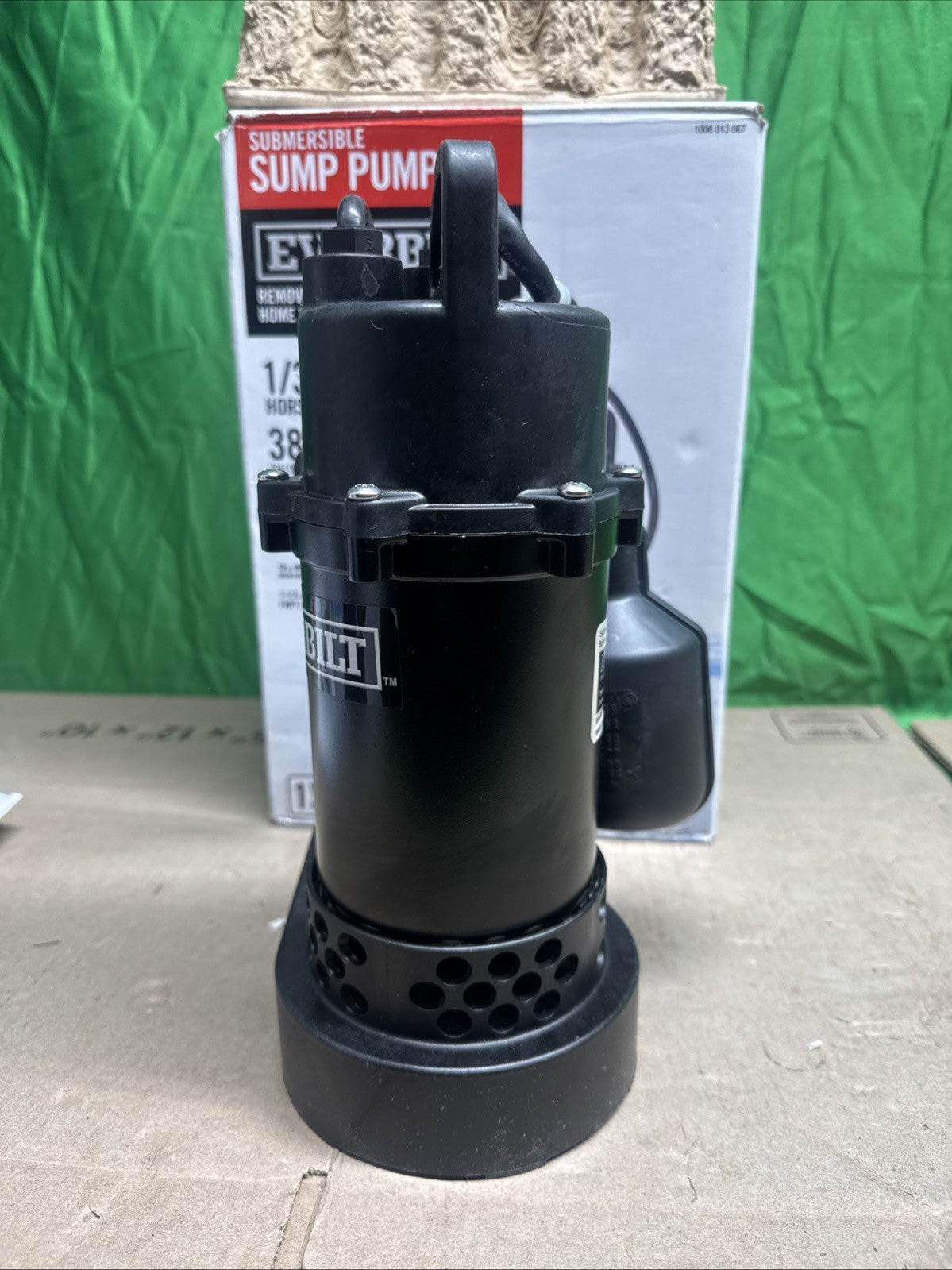 Everbilt 1/3 HP Corrosion Resistant Aluminum Sump Pump w/ Tether Switch NEW OB.