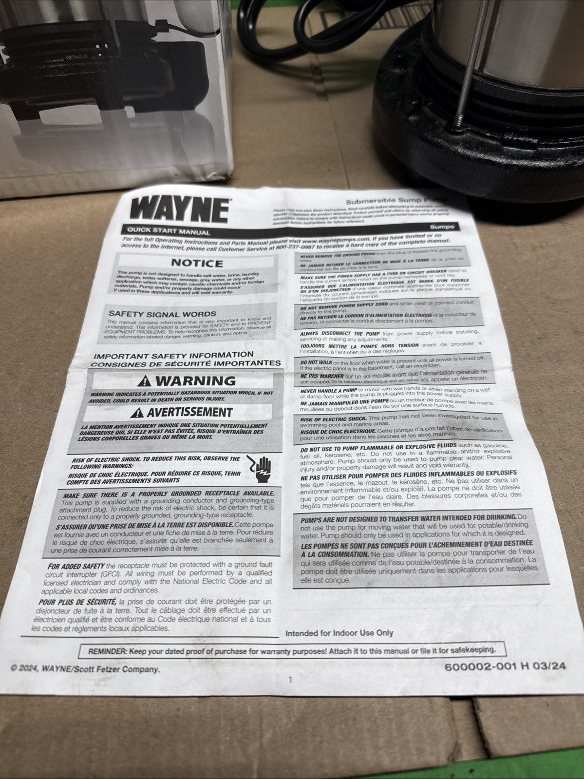 Wayne CDU1000 1 HP Stainless Steel Cast Iron Submersible Sump Pump