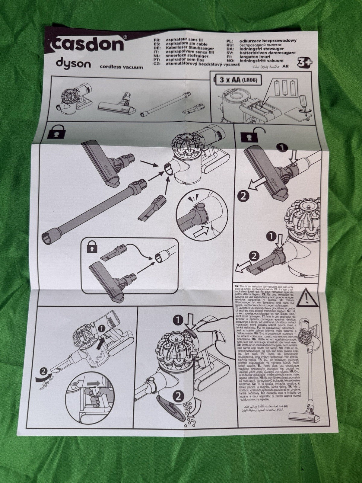 Kids Casdon Dyson Cordless Tested Toy Vacuum - Interactive & Officially Licensed