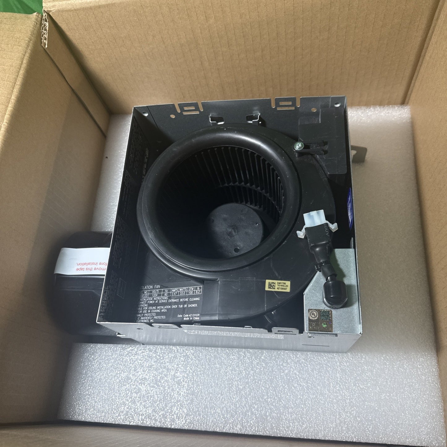 Delta Electronics 100 CFM Bath Fan Edge Lit Dimmable LED Light ITG100ELED WHITE