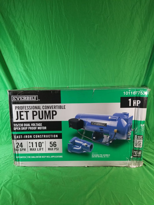 Everbilt 1 HP Professional Convertible Jet Pump NEW OPEN BOX*