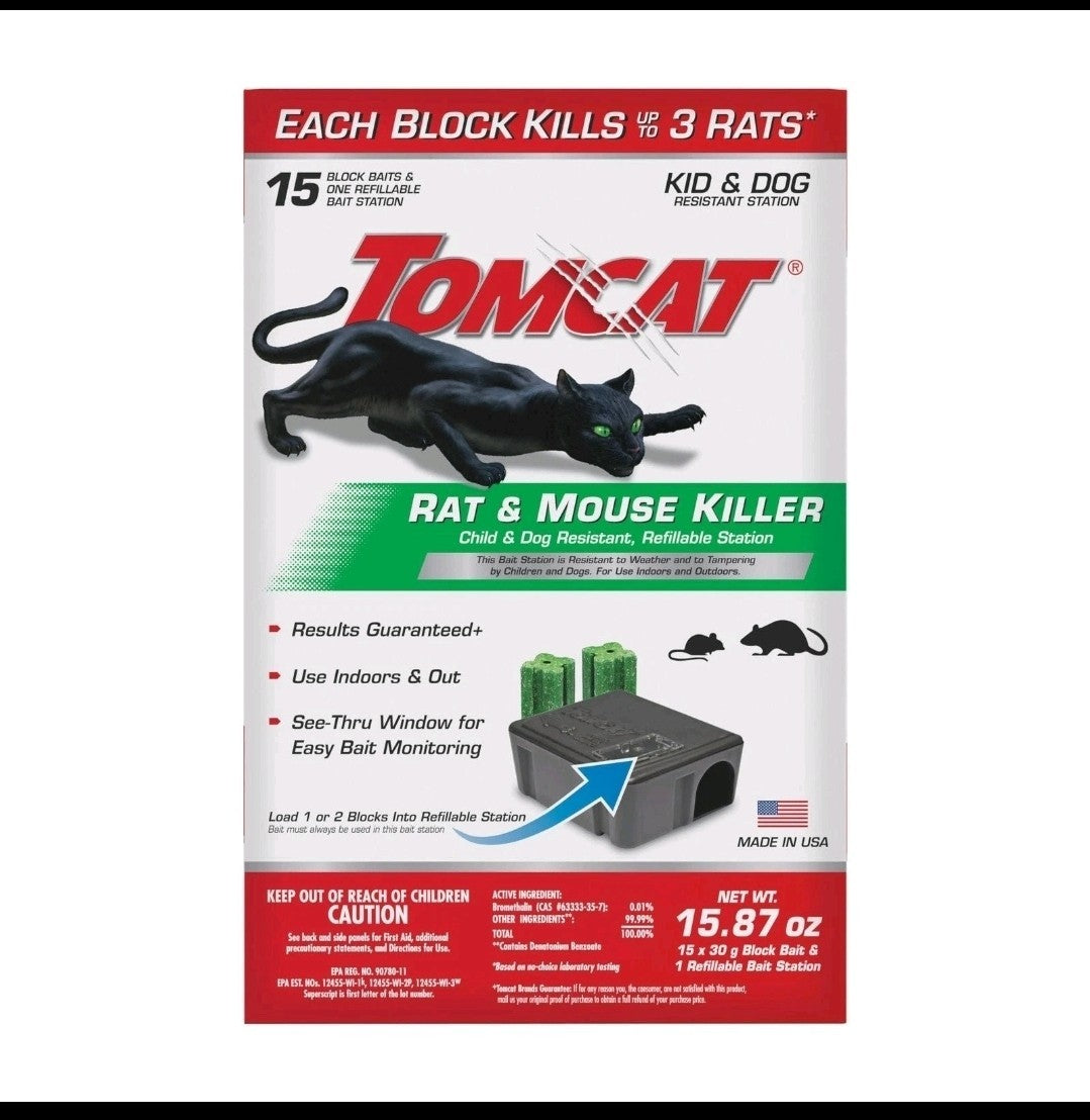 Tomcat Rat & Mouse Killer, 1 Station and 15 Poison Refills